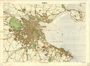 Wall Art Prints: Dublin Map, Map of Dublin, Old Dublin Map