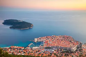 Dubrovnik, Croatia. Beautiful romantic old town of Dubrovnik during sunset