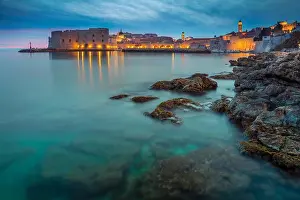 Dubrovnik, Croatia. Beautiful romantic old town of Dubrovnik during sunset