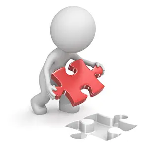 Difficulty Prints: The dude putting puzzle piece in place. Red