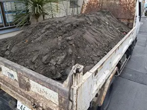 Dump Prints: Dump truck loaded with earth and sand