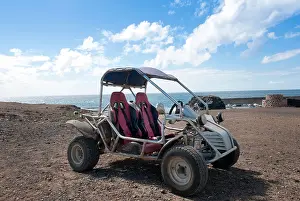 Canaries Prints: dune buggy 4 x 4 parked El Cotillo Fuerteventura Canary Islands
