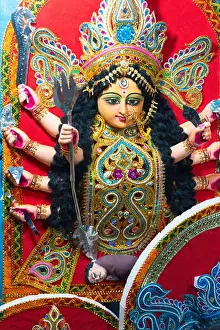 Durga Puja Prints: Durga Deity, Kumartuli, Kolkata, India