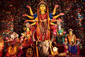West Bengal Prints: Durga Puja Festival, Kolkata, West Bengal, India