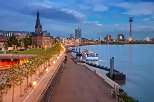 Dusseldorf Prints: Dusseldorf, Germany. Cityscape image of riverside Düsseldorf