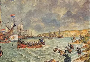 Exile Prints: The Dutch invasion fleet at Brixham during the Glorious Revolution
