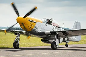 Air Show Prints: Duxford, UK - 13 July 2014: North American P51 Mustang at Duxford Flying Legends Airshow