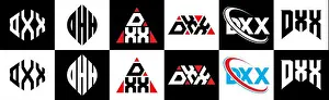 Minimalist Logo Prints: DXX letter logo design in six style