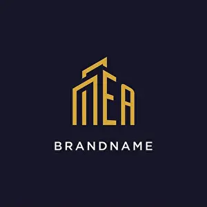 Mortgage Prints: EA initial monogram with building logo design vector graphic