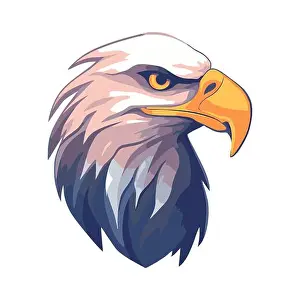 Bald Prints: Eagle logo design. Abstract eagle head. Cute eagle emblem. Vector illustration
