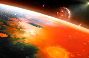 Astronomical Prints: Early Earth-Moon system, illustration
