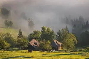 Early fall landscape in the beautiful Romanian villages