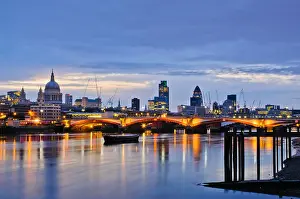 Financial District Prints: Early morning, looking east across the River Thames