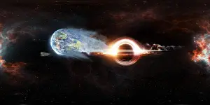 Virtual Reality Prints: Earth devoured by a Black Hole