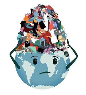 Things Prints: Earth planet with a Pile of Useless