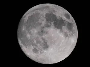 Moonlight Prints: Earth's Moon Glowing On Black Background