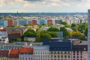 East Berlin, Germany apartment blocks skyline in the afternoon