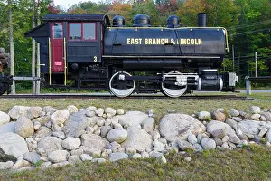The East Branch & Lincoln Railroad's Porter 50 ton saddle tank engine locomotive on display at Loon Mountain