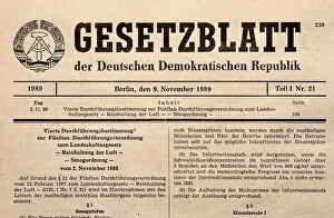 Laws Prints: East German documents: DDR Gesetzblatt - official public announcements of new laws - from 1989