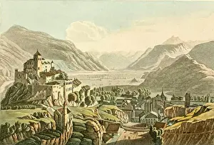Road Trip Prints: East View of Sion Engraved by designs by J