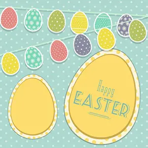 Easter Vintage Background with Easter Egg Bunting