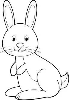 Primary School Prints: Easy Coloring drawings of animals for little kids: Rabbit
