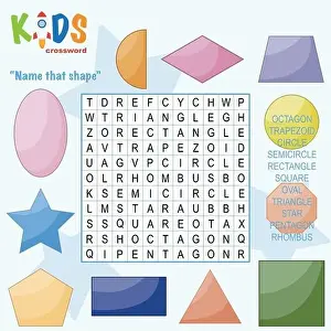 Crossword Prints: Easy word search crossword puzzle Name that shape