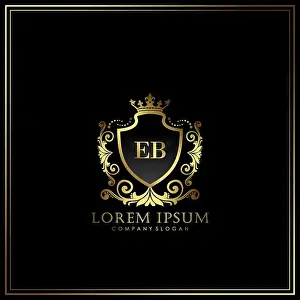 Salon Prints: EB Initial Letter Luxury Logo template in vector for Restaurant