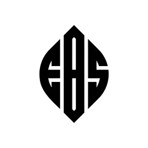 Capital Letters Prints: EBS circle letter logo design with circle and ellipse shape