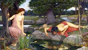 Narcissus Prints: Echo and Narcissus, 1903, Painting by John William Waterhouse