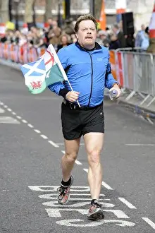 Runs Prints: Eddie Izzard pictured during the Sainsbury's Sport Relief Mile