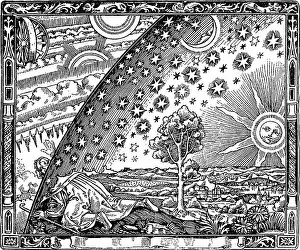 Anonymous Prints: The edge of the firmament (Flammarion engraving) From L'atmosphère