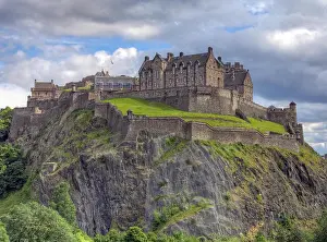 Basalt Prints: Edinburgh Castle with Dramatic sky