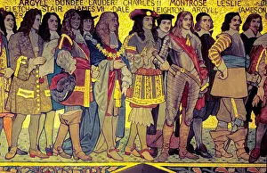 Frieze Prints: Edinburgh Scottish National Portrait Gallery mosaic Frieze depicting important famous characters from Scottish history