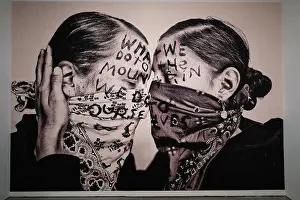 Reina Sofia Museum Prints: (Editor's Note: Editorial Use Only) Poster of 'What we do' seen during the exhibition Giro grafico