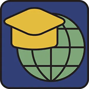 Vector Vectors Prints: Education abroad, illustration, vector on a white background