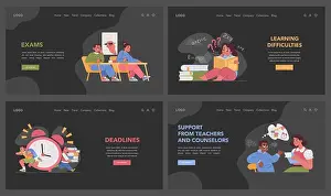 Urgency Prints: Educational stress web or landing set