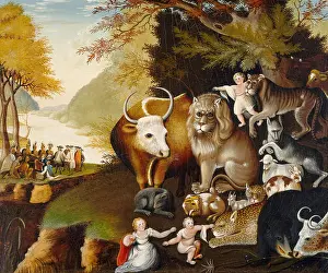 Edward Hicks Peaceable Kingdom is a well-known painting depicting a peaceful coexistence of animals and humans