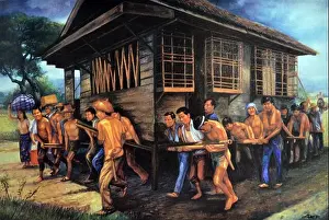 History Historical Archive Archival Prints: Edward Liao, Bayanihan, 1995. Oil on canvas
