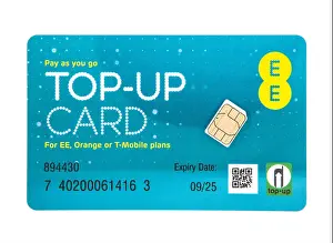 Packshot Prints: EE Pay as you go top-up card with SIM for EE, Orange or T-Mobile Services
