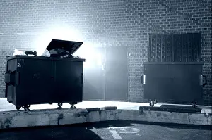 Alleyway Prints: An eerie back alley scene at night