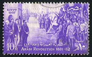 Horseman Prints: EGYPT - CIRCA 1957: stamp printed by Egypt