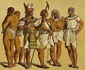 Ancient Age Prints: Egypt. Old Kingdom. Pharaoh, wearing the pschent or double crown