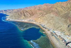 Red Sea Prints: Egypt, Sinaï, Dahab, the Blue Hole (aerial view)
