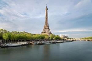 Images Dated 7th May 2016: The Eiffel tower from the river Seine in Paris, France