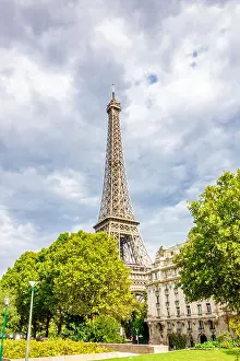 Eiffel Tower Prints: The Eiffel Tower as viewed from the Left Bank of the Seine River in Paris, France