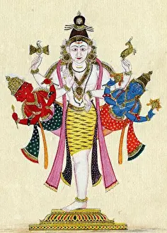 Deities Prints: Ekapada Shiva is a depiction of the Hindu god Shiva