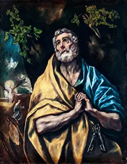 Oil On Canvas Prints: El Greco, The Tears of Saint Peter, painting, circa 1590
