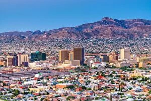Images Dated 21st June 2019: El Paso, Texas, USA downtown city skyline at twilight