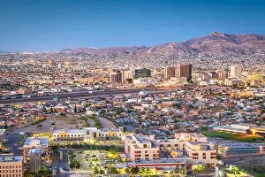 El Paso, Texas, USA downtown city skyline at twilight